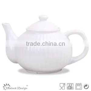 Delicate White Color Emboss Ceramic Dinner Set With Vertical Stripe Decoration thumbnail-6