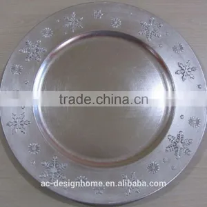 SILVER FOIL PP PLASTIC CHARGER PLATE thumbnail-1
