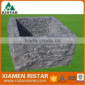 Factory Sale Gray Garden Granite Stone Flower Pot thumbnail-1