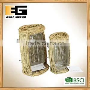 Natural Rattan Baskets Garden Planter Decoration Tray thumbnail-1