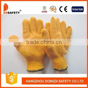 DDsafety Orange Cotton Polyester Knitted Working Gloves With PVC Both Sides thumbnail-1