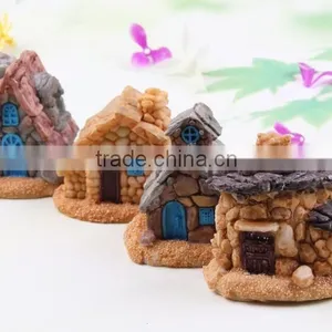Mini CUTE Fashional Resin Decoration, ZAKKA Mini Stone Houses Resin Home Background Props thumbnail-5