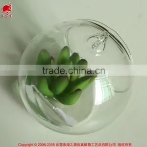 Hanging Succulents Mini Plants Artificial Glass Potted Plants thumbnail-2