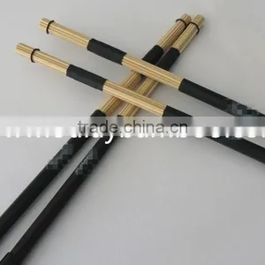 3mm Bamboo Brushsticks /drum Sticks With Colordul Rubber Tubes and Black Rubber Taps thumbnail-2