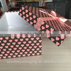 Custom Luxury Hat Type Wedding Dress Packaging Box With Ribbon Bow thumbnail-2