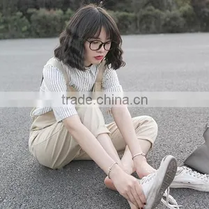 Korean Institute of Wind Wild Loose Tooling Overalls / Retro Art Bib/ Trousers With Braces thumbnail-1