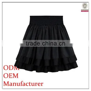 Young Ladies Trendy Wide Waist Band Black Pleated 3 Layers Tutu Skirt thumbnail-1