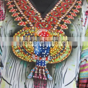 Multicolor CAFTAN Digital Print Crepe Silk LONG Kaftan Tunic Poncho thumbnail-3