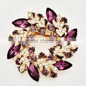 Zm53221a High Quality Fashion Women Flower Alloy Brooch With Gold Plated thumbnail-4