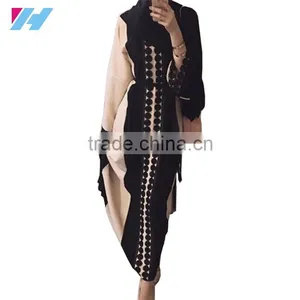 Muslim Cardigan Dubai Abaya 2017 Turkish Coat Women Caftan Kaftan Malaysia Front Open Abaya Wholesale thumbnail-1