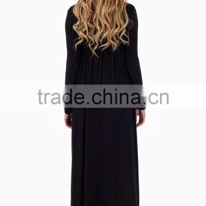 Wholesale Black Cowl Neck Long Sleeve Maternity Maxi Dresses for Ladies 2016 thumbnail-3
