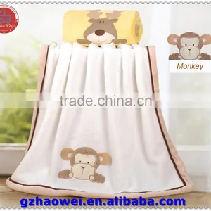 Overlocking Embroidered Baby Soft Thick Fleece Blanket thumbnail-1