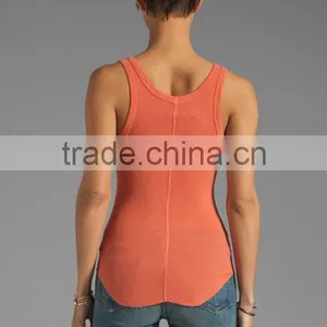 Silk Rib Baseball Coral Tank thumbnail-2