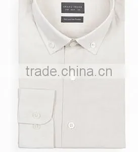 Beige Poplin High Quality Fabric for Man Mens Dress Shirts thumbnail-1
