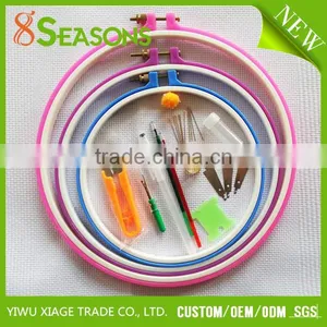 High Quality Embroidery Supplies Fuchsia Plastic Punch Embroidering Hoop thumbnail-1
