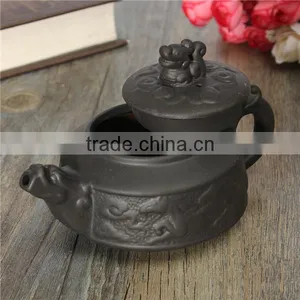 New Arrival Chinese Dragon Kung Fu Tea Sets Yixing Purple Clay Teapot Black Teacup 3 Pcs/Set Tea Service High Quality Tea Set thumbnail-3