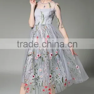 Wholesale High Quality Hand Embroidery Designs for Girls Dress Hollow Section Sexy Maxi Dress thumbnail-3