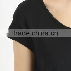 Women O Neck Cotton T Shirt Ladies Oure Black Loose T-Shirts thumbnail-5