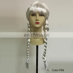 Carnival White Pigtail Party Wigs P-W232 thumbnail-1