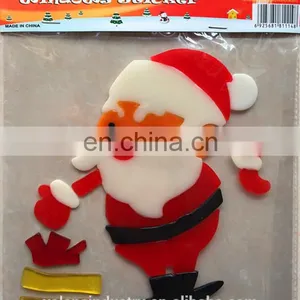 OEM Wholesale Customized Design Magic Removable Santa Claus Christmas Tree Jelly Gel Glass Window Sticker Decoration thumbnail-2