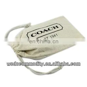 Custom Muslin Cotton Small Canvas Drawstring Bag Canvas Pouch Wholesale thumbnail-3