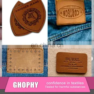 Embossed Leather Patch Custom Hat Label Jeans Leather Label thumbnail-1