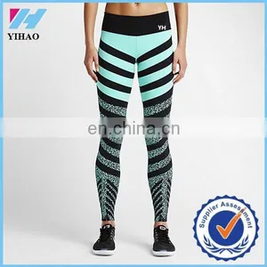 Yihao 2016 Ladies Custom Sports Gym Trade Tight Print Contrast Yoga Legging Womens Tights Fitness Tights Womens Pants 2016 New thumbnail-1