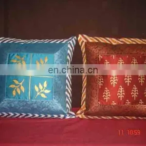 Sequins Patches Cushion Cover, Khambria Cushion Cover, Cotton Cushion Cover thumbnail-1