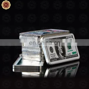 WR American Sliver Plated Bar 100 Dollar USA Banknote 1 oz Gold Bar Promotional Gift Commemorative Bar thumbnail-1