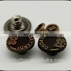 Whole Sales Fancy Custom Metal Embossed Logo Button for Jeans thumbnail-1