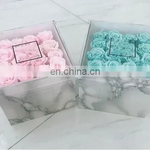 Creative Marble Acrylic Flower Box ,beautiful Rose Flower Marble Gift Box thumbnail-1