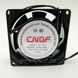 CNDF TA8025HSL-1 110/120VAC 50/60Hz 0.14/0.13 15/11W 2800rpm Air Flow 17/21cfm ac Axial Cooling Fan 80x80x25mm thumbnail-1