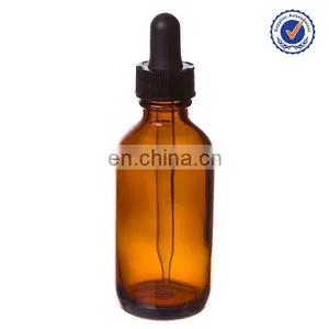30ml Amber Boston Round Glass Bottles With Black Dropper Child Proof thumbnail-1