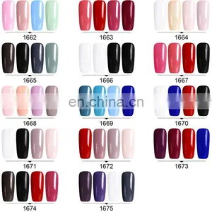 6 Bottles Set 7.5 ML Venalisa Soak Off UV Gel Nail Polish Basecoat Nail Art Color Gel Polish French Pink Make up Topcoat Gel Set thumbnail-5