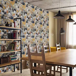 Since the Glued Stone Wallpaper Contact Paper Brick Fireplace Kitchen Defensive Wall Splashing Mesa Door Gasket thumbnail-3