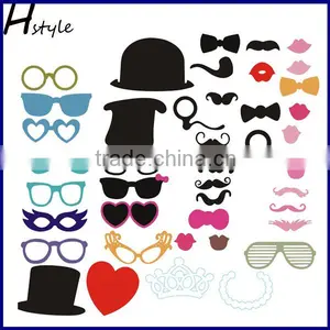44PCS DIY Mask Photo Booth Props Mustache On A Stick Wedding Birthday Party Decoration PFB0005 thumbnail-1