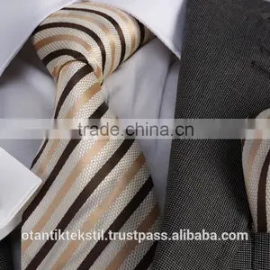 Beige Necktie Set, Pocket Square and Cufflink Set Neck Tie, Corbata, Gravate, Krawatte, Cravatta, Fashion Tie thumbnail-1