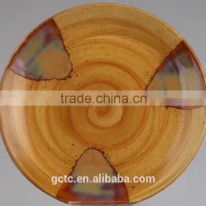 Ceramic Dinner Plate With Wood Grain Design thumbnail-1