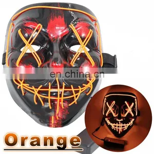 Halloween Party Promotional Party Joker Led Dress Up Adult Neon Face Masks Christmas Halloween Party Mask thumbnail-5