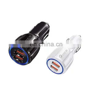 Wholesale Metal USB Adapter Dual 2 Port Universal Mobile Phone USB Qc3.0 Car Charger thumbnail-1