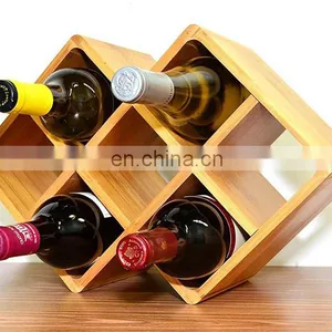 Home Decor Kitchen 8 Bottle Storage Holder Wooden Bamboo Wine Rack thumbnail-2