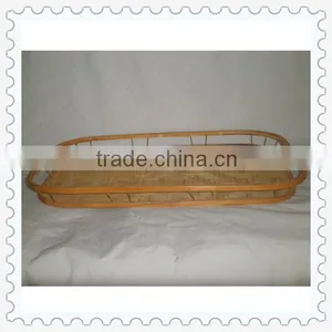 Handwoven Natural Flat Bamboo Tray thumbnail-1