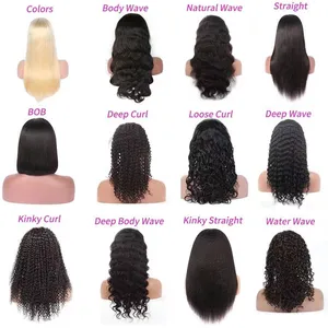 Wig 100% Human Hair Virgin Hair Lace Wig thumbnail-4