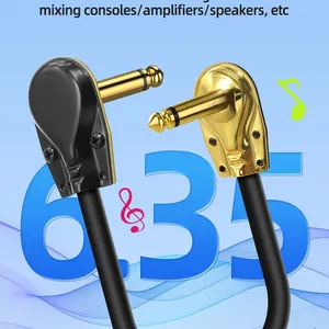 Gold Plated 6.35 Shielded Noise Cancelling Electric Guitar Single Bass Specific Type-C Audio Cable Professional Grade Connection Cable thumbnail-1