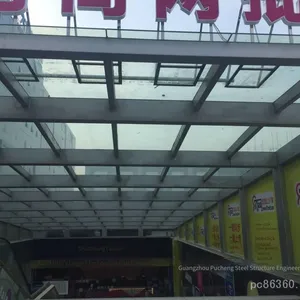 Selling 8+8 Laminated Safety Glass Canopies Made of Steel Structure, Customizing Variable Cross-section Tapered Steel Beams, Curved Steel Beams, Glass Solariums, and Daylighting Roofs thumbnail-2