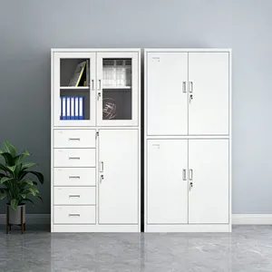 Pattern‑Printed Finish Knock‑down 3‑Door & 4‑Door Steel Wardrobe Multi‑functional Clothes Storage Cabinet With Mirror Drawers thumbnail-4