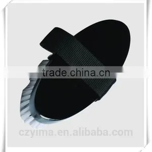 Wooden Back Horse Body Brush With Nylon Strap for Horse Grooming thumbnail-1