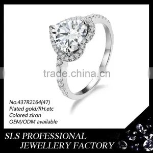 Heart Shape Woman Rings in Wholesale 925 Silver Ring Settings White Stones thumbnail-1