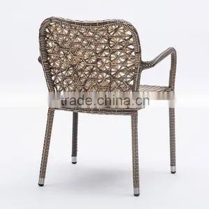 Hot Sale Outdoor French Cafe Chairs Pe Wicker Synthetic Garden Furniture Rattan Set thumbnail-4