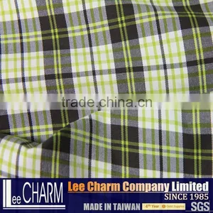 Cotton Feel White Tartan Plaid Stripe Cotton Fabric thumbnail-3